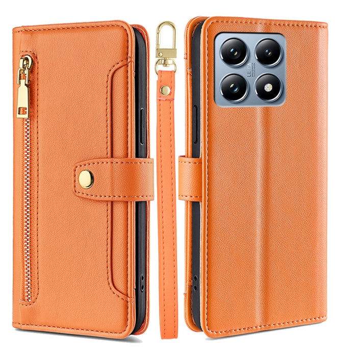 Funda de cuero para teléfono con cremallera y diseño cruzado con textura de oveja, For Xiaomi 17 Ultra, For Xiaomi 17 Pro Max, For Xiaomi 17 Pro, For Xiaomi 17, For Xiaomi Civi 5 Pro 5G, For Xiaomi 15 Ultra, For Xiaomi 14T Pro 5G, For Xiaomi 14T 5G