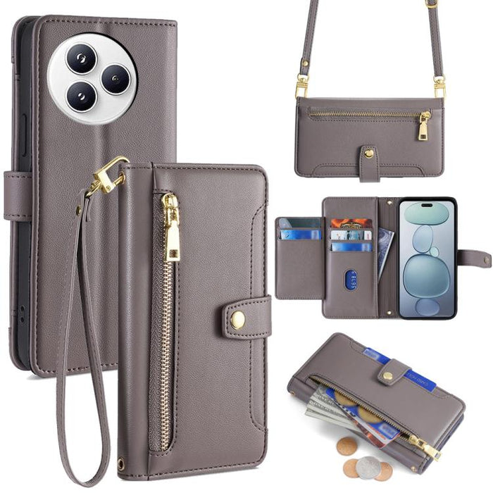 Funda de cuero para teléfono con cremallera y diseño cruzado con textura de oveja, For Xiaomi 17 Ultra, For Xiaomi 17 Pro Max, For Xiaomi 17 Pro, For Xiaomi 17, For Xiaomi Civi 5 Pro 5G, For Xiaomi 15 Ultra, For Xiaomi 14T Pro 5G, For Xiaomi 14T 5G
