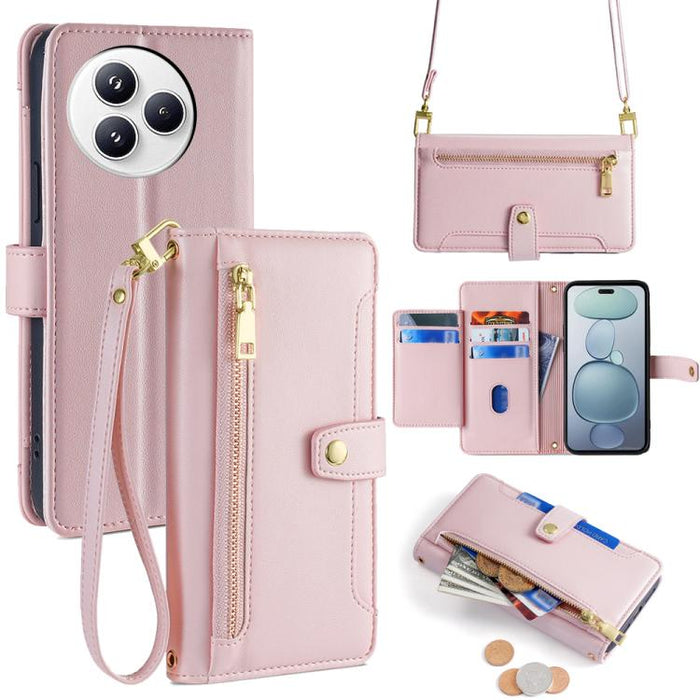 Funda de cuero para teléfono con cremallera y diseño cruzado con textura de oveja, For Xiaomi 17 Ultra, For Xiaomi 17 Pro Max, For Xiaomi 17 Pro, For Xiaomi 17, For Xiaomi Civi 5 Pro 5G, For Xiaomi 15 Ultra, For Xiaomi 14T Pro 5G, For Xiaomi 14T 5G