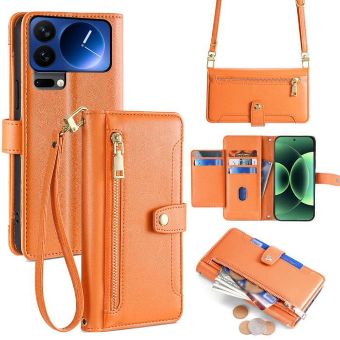 Funda de cuero para teléfono con cremallera y diseño cruzado con textura de oveja, For Xiaomi 17 Ultra, For Xiaomi 17 Pro Max, For Xiaomi 17 Pro, For Xiaomi 17, For Xiaomi Civi 5 Pro 5G, For Xiaomi 15 Ultra, For Xiaomi 14T Pro 5G, For Xiaomi 14T 5G