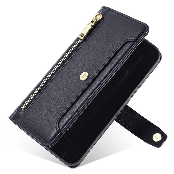 Funda de cuero para teléfono con cremallera y diseño cruzado con textura de oveja, For Xiaomi 17 Ultra, For Xiaomi 17 Pro Max, For Xiaomi 17 Pro, For Xiaomi 17, For Xiaomi Civi 5 Pro 5G, For Xiaomi 15 Ultra, For Xiaomi 14T Pro 5G, For Xiaomi 14T 5G