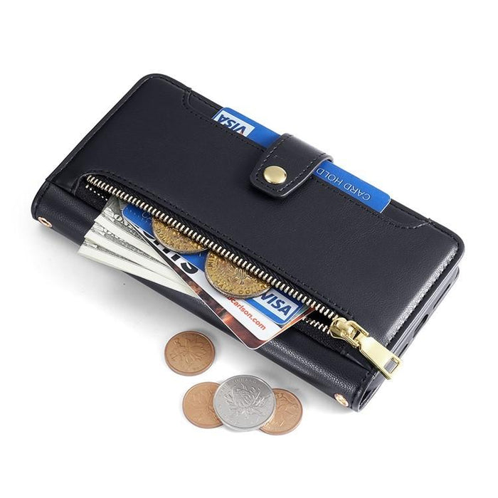 Funda de cuero para teléfono con cremallera y diseño cruzado con textura de oveja, For Xiaomi 17 Ultra, For Xiaomi 17 Pro Max, For Xiaomi 17 Pro, For Xiaomi 17, For Xiaomi Civi 5 Pro 5G, For Xiaomi 15 Ultra, For Xiaomi 14T Pro 5G, For Xiaomi 14T 5G