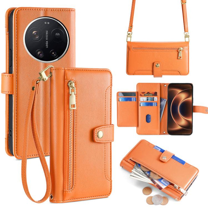 Funda de cuero para teléfono con cremallera y diseño cruzado con textura de oveja, For Xiaomi 17 Ultra, For Xiaomi 17 Pro Max, For Xiaomi 17 Pro, For Xiaomi 17, For Xiaomi Civi 5 Pro 5G, For Xiaomi 15 Ultra, For Xiaomi 14T Pro 5G, For Xiaomi 14T 5G