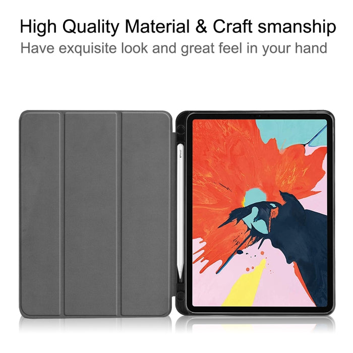 Para iPad Air 2020 10.8 Custer Texture TPU Funda de cuero con tapa horizontal con función de reposo / activación y soporte de tres pliegues y ranura para bolígrafo