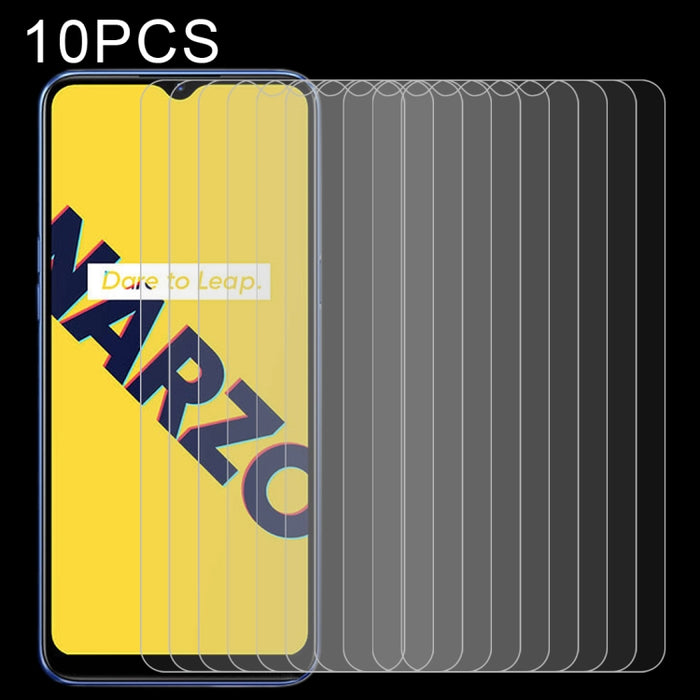 10 PCS 0.26mm 9H 2.5D Película de vidrio templado, For OPPO Realme Narzo 10, For OPPO Realme Narzo 10A, For Xiaomi Mi 10 Lite Zoom