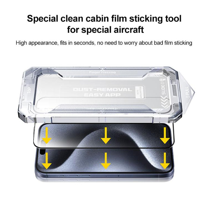 Película de vidrio templado HD de fácil instalación, For iPhone 17e / 16e / 14 / 13 Pro / 13, For iPhone 17 Pro Max, For iPhone 17 Pro, For iPhone 17 / 16 Pro, For iPhone Air, For iPhone 16 Pro Max, For iPhone 16 Plus / 15 Plus, For iPhone 16 / 15     ...