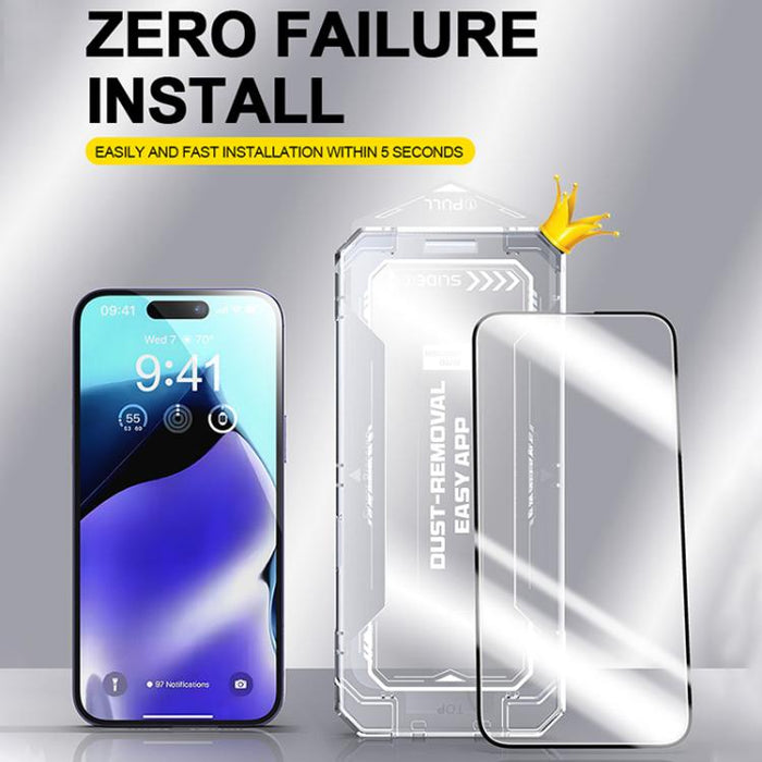 Película de vidrio templado HD de fácil instalación, For iPhone 17e / 16e / 14 / 13 Pro / 13, For iPhone 17 Pro Max, For iPhone 17 Pro, For iPhone 17 / 16 Pro, For iPhone Air, For iPhone 16 Pro Max, For iPhone 16 Plus / 15 Plus, For iPhone 16 / 15     ...