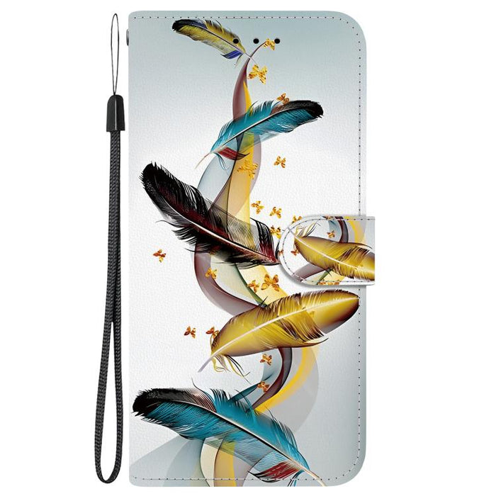 Funda de cuero para teléfono con dibujo de colores y textura de cristal, For Redmi 12C / 11A