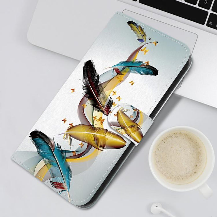 Funda de cuero para teléfono con dibujo de colores y textura de cristal, For Xiaomi 13T / 13T Pro