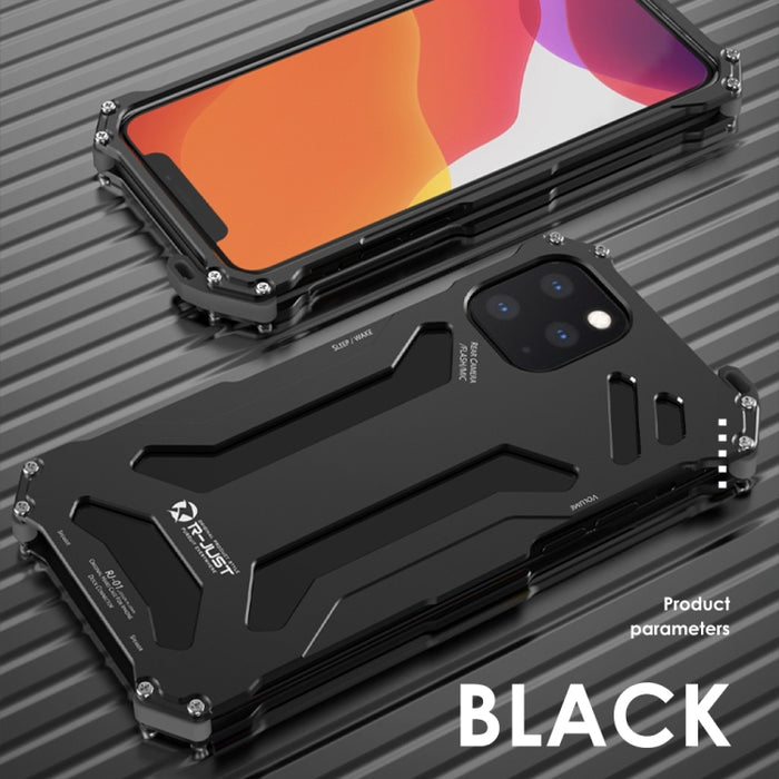 Estuche protector de metal blindado a prueba de golpes R-JUST, For iPhone 12 / 12 Pro, For iPhone 12 Pro Max