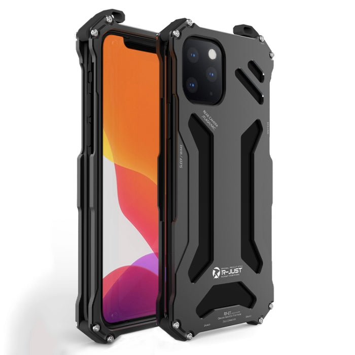 Estuche protector de metal blindado a prueba de golpes R-JUST, For iPhone 12 / 12 Pro, For iPhone 12 Pro Max