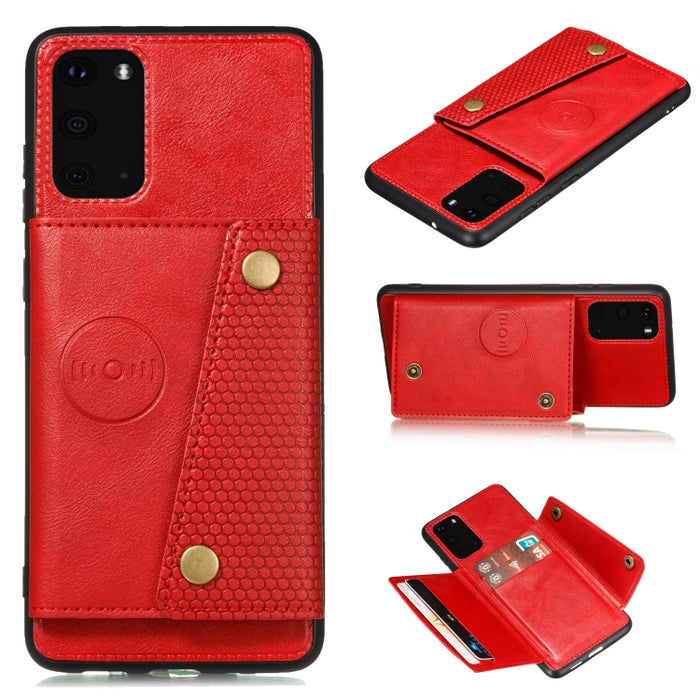 Estuche protector magnético a prueba de golpes con doble hebilla PU + TPU con ranura para tarjeta y soporte, For Samsung Galaxy Note 20, For Samsung Galaxy Note 20 Ultra, For Xiaomi Redmi 9A, For Xiaomi Redmi 9C