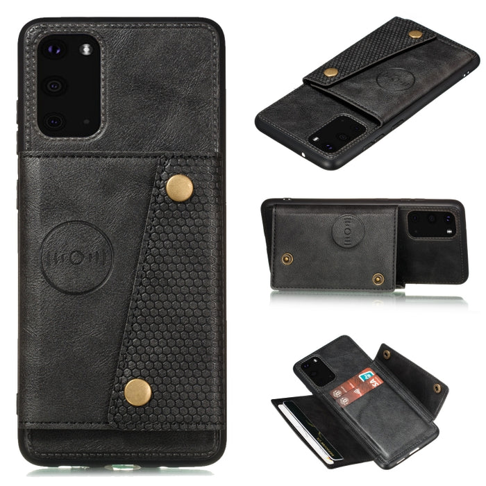 Estuche protector magnético a prueba de golpes con doble hebilla PU + TPU con ranura para tarjeta y soporte, For Samsung Galaxy Note 20, For Samsung Galaxy Note 20 Ultra, For Xiaomi Redmi 9A, For Xiaomi Redmi 9C