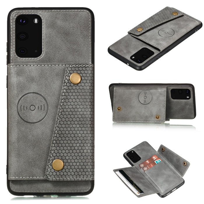 Estuche protector magnético a prueba de golpes con doble hebilla PU + TPU con ranura para tarjeta y soporte, For Samsung Galaxy Note 20, For Samsung Galaxy Note 20 Ultra, For Xiaomi Redmi 9A, For Xiaomi Redmi 9C