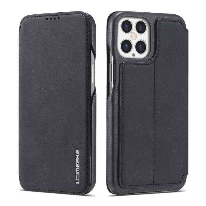 LC.IMEEKE Hon Ancient Series Estuche de cuero con tapa horizontal con soporte y ranura para tarjeta, For iPhone 12 mini, For iPhone 12 / 12 Pro, For iPhone 12 Pro Max