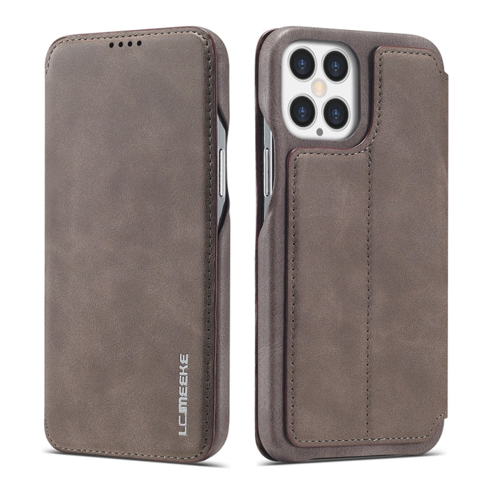 LC.IMEEKE Hon Ancient Series Estuche de cuero con tapa horizontal con soporte y ranura para tarjeta, For iPhone 12 mini, For iPhone 12 / 12 Pro, For iPhone 12 Pro Max