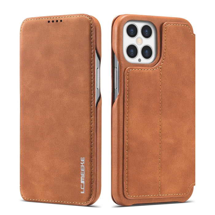 LC.IMEEKE Hon Ancient Series Estuche de cuero con tapa horizontal con soporte y ranura para tarjeta, For iPhone 12 mini, For iPhone 12 / 12 Pro, For iPhone 12 Pro Max