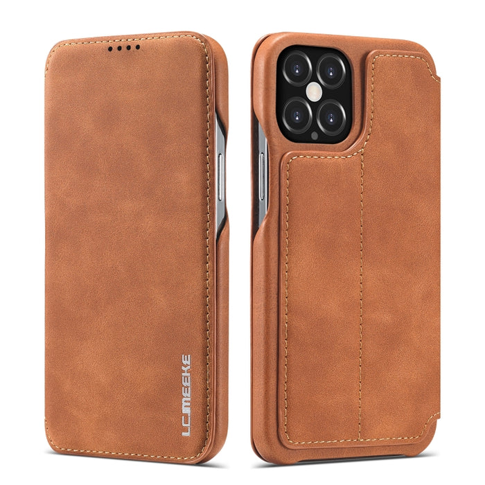 LC.IMEEKE Hon Ancient Series Estuche de cuero con tapa horizontal con soporte y ranura para tarjeta, For iPhone 12 mini, For iPhone 12 / 12 Pro, For iPhone 12 Pro Max