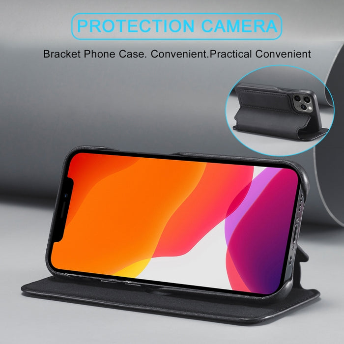 LC.IMEEKE Hon Ancient Series Estuche de cuero con tapa horizontal con soporte y ranura para tarjeta, For iPhone 12 mini, For iPhone 12 / 12 Pro, For iPhone 12 Pro Max