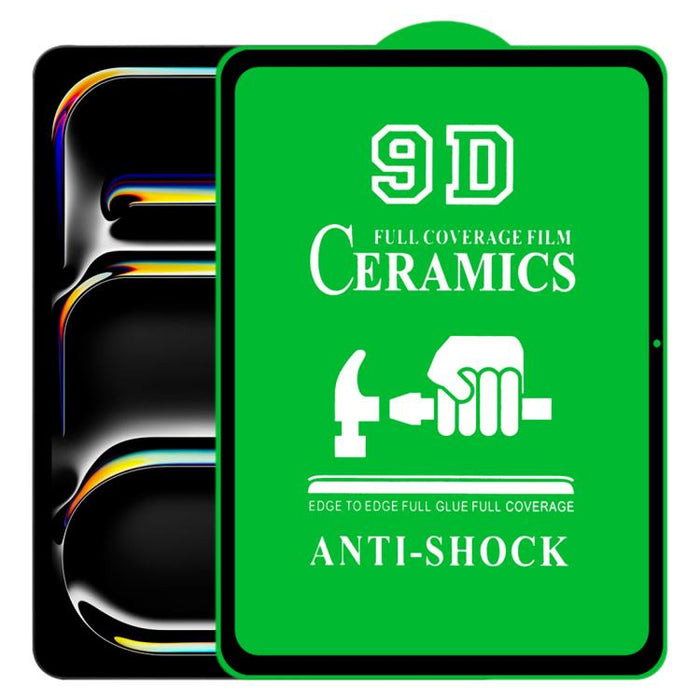 Película de cerámica con pegamento completo y pantalla completa 9D, For iPad Pro 11 2025 / 2024 / Air 11 2024