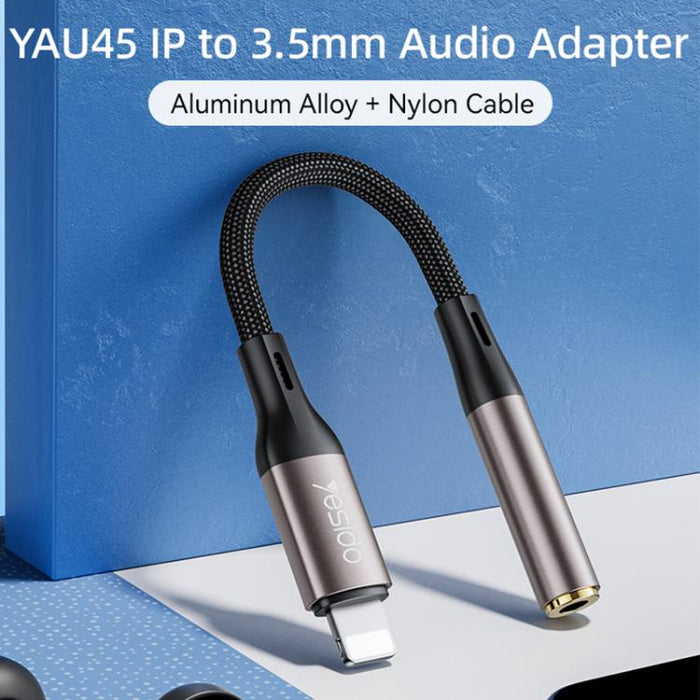 Adaptador de audio de aleación de aluminio de 8 pines a 3,5 mm de Yesido YAU45, YAU45