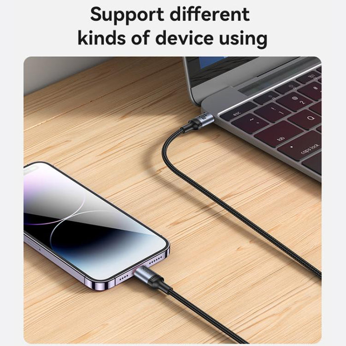 Cable de datos de carga Yesido CA184 PD27W 3A USB-C/Tipo-C a 8 pines, longitud: 2 m, CA184