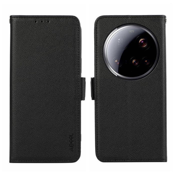 Funda para teléfono RFID de cuero con patrón de lichi y imán lateral ABEEL, For Xiaomi 17T Pro 5G, For Xiaomi 17T 5G, For Xiaomi 17 Pro Max, For Xiaomi 17 Pro, For Xiaomi 17, For Xiaomi 15T Pro 5G, For Xiaomi 15T 5G, For Xiaomi Poco F7 Pro / F7 Ultra  ...