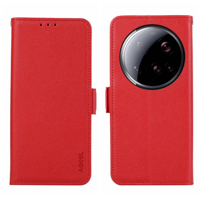 Funda para teléfono RFID de cuero con patrón de lichi y imán lateral ABEEL, For Xiaomi 17T Pro 5G, For Xiaomi 17T 5G, For Xiaomi 17 Pro Max, For Xiaomi 17 Pro, For Xiaomi 17, For Xiaomi 15T Pro 5G, For Xiaomi 15T 5G, For Xiaomi Poco F7 Pro / F7 Ultra  ...