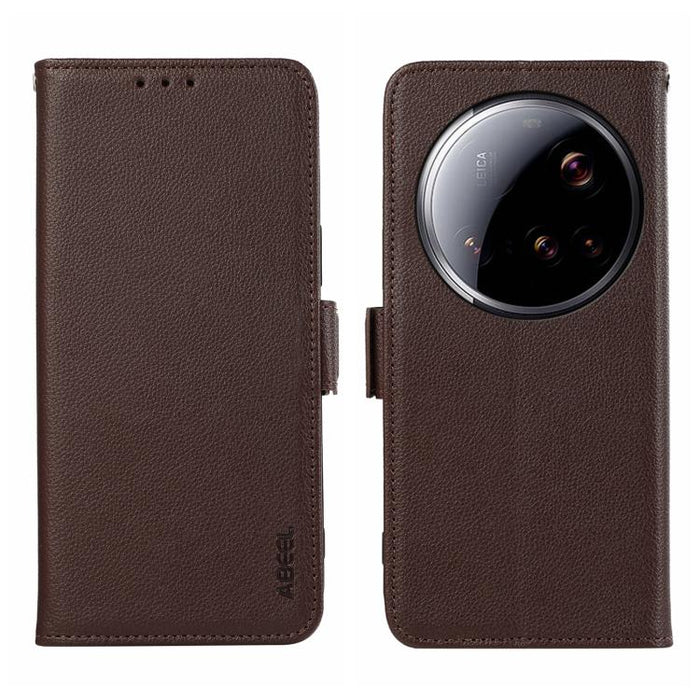 Funda para teléfono RFID de cuero con patrón de lichi y imán lateral ABEEL, For Xiaomi 17T Pro 5G, For Xiaomi 17T 5G, For Xiaomi 17 Pro Max, For Xiaomi 17 Pro, For Xiaomi 17, For Xiaomi 15T Pro 5G, For Xiaomi 15T 5G, For Xiaomi Poco F7 Pro / F7 Ultra  ...
