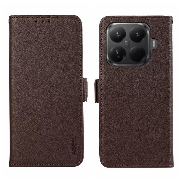 Funda para teléfono RFID de cuero con patrón de lichi y imán lateral ABEEL, For Xiaomi 17T Pro 5G, For Xiaomi 17T 5G, For Xiaomi 17 Pro Max, For Xiaomi 17 Pro, For Xiaomi 17, For Xiaomi 15T Pro 5G, For Xiaomi 15T 5G, For Xiaomi Poco F7 Pro / F7 Ultra  ...