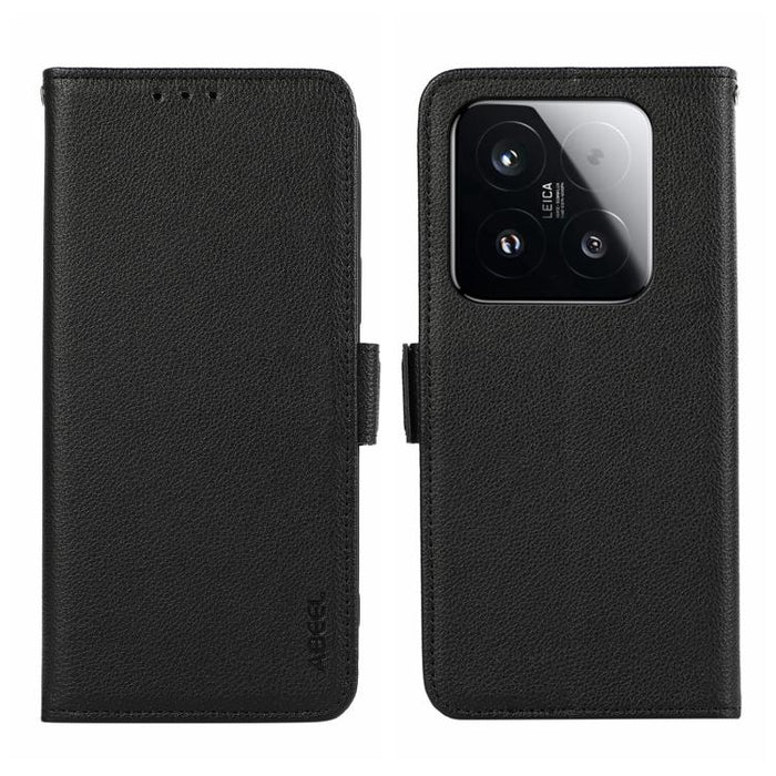 Funda para teléfono RFID de cuero con patrón de lichi y imán lateral ABEEL, For Xiaomi 17T Pro 5G, For Xiaomi 17T 5G, For Xiaomi 17 Pro Max, For Xiaomi 17 Pro, For Xiaomi 17, For Xiaomi 15T Pro 5G, For Xiaomi 15T 5G, For Xiaomi Poco F7 Pro / F7 Ultra  ...