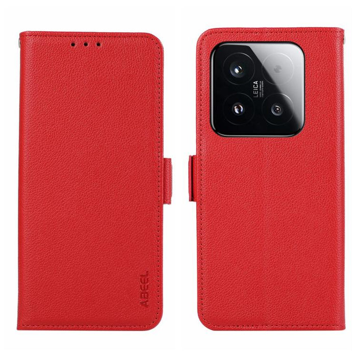 Funda para teléfono RFID de cuero con patrón de lichi y imán lateral ABEEL, For Xiaomi 17T Pro 5G, For Xiaomi 17T 5G, For Xiaomi 17 Pro Max, For Xiaomi 17 Pro, For Xiaomi 17, For Xiaomi 15T Pro 5G, For Xiaomi 15T 5G, For Xiaomi Poco F7 Pro / F7 Ultra  ...