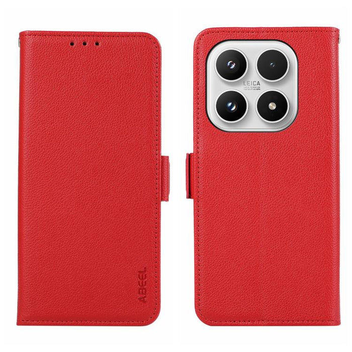 Funda para teléfono RFID de cuero con patrón de lichi y imán lateral ABEEL, For Xiaomi 17T Pro 5G, For Xiaomi 17T 5G, For Xiaomi 17 Pro Max, For Xiaomi 17 Pro, For Xiaomi 17, For Xiaomi 15T Pro 5G, For Xiaomi 15T 5G, For Xiaomi Poco F7 Pro / F7 Ultra  ...