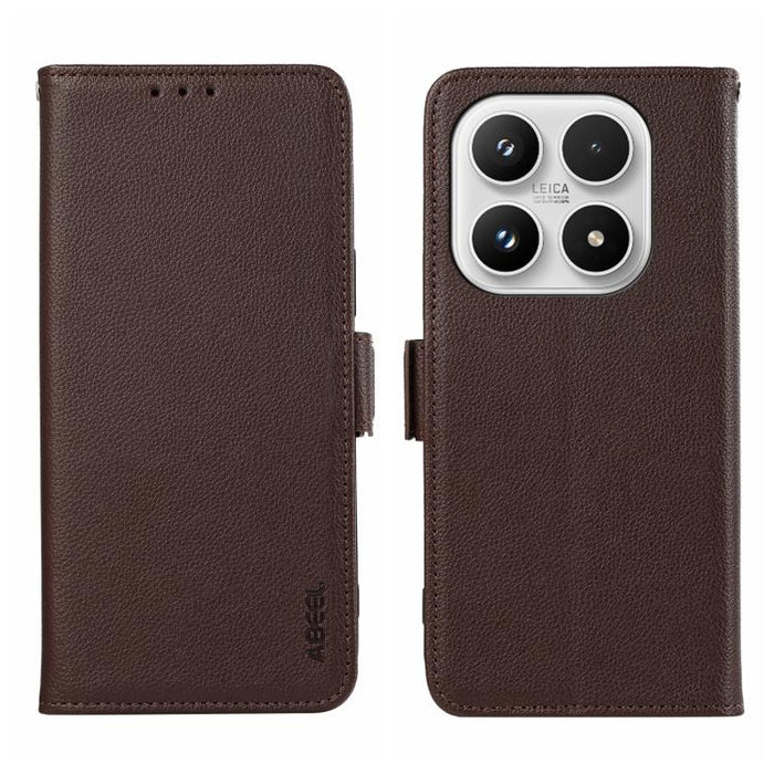 Funda para teléfono RFID de cuero con patrón de lichi y imán lateral ABEEL, For Xiaomi 17T Pro 5G, For Xiaomi 17T 5G, For Xiaomi 17 Pro Max, For Xiaomi 17 Pro, For Xiaomi 17, For Xiaomi 15T Pro 5G, For Xiaomi 15T 5G, For Xiaomi Poco F7 Pro / F7 Ultra  ...
