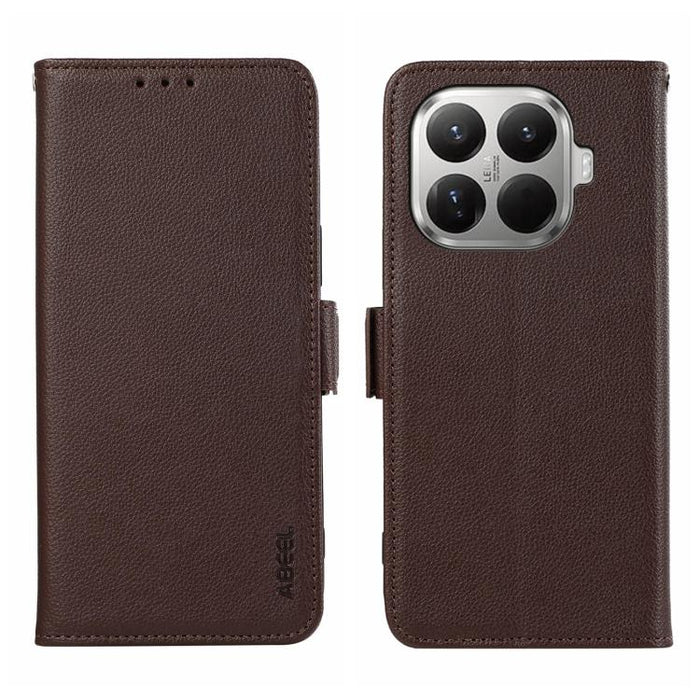 Funda para teléfono RFID de cuero con patrón de lichi y imán lateral ABEEL, For Xiaomi 17T Pro 5G, For Xiaomi 17T 5G, For Xiaomi 17 Pro Max, For Xiaomi 17 Pro, For Xiaomi 17, For Xiaomi 15T Pro 5G, For Xiaomi 15T 5G, For Xiaomi Poco F7 Pro / F7 Ultra  ...
