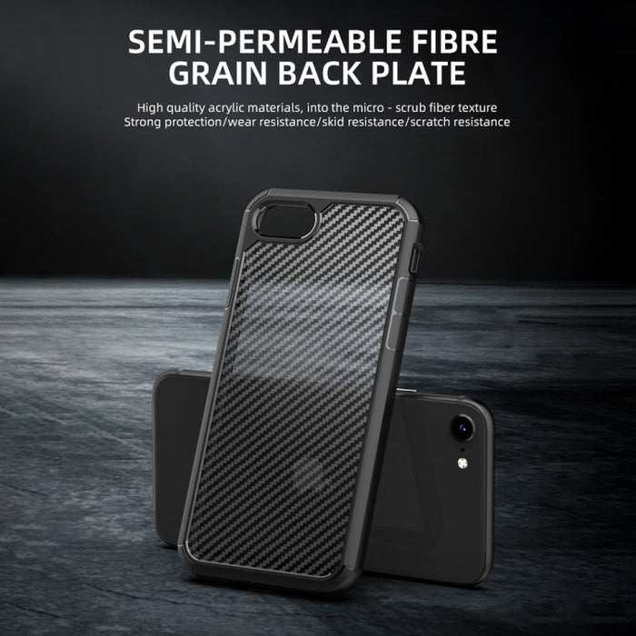 iPAKY Serie Pioneer Funda de TPU + PC con textura de fibra de carbono a prueba de golpes