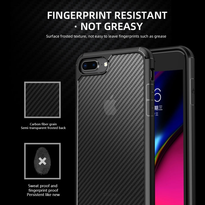 iPAKY Serie Pioneer Funda de TPU + PC con textura de fibra de carbono a prueba de golpes