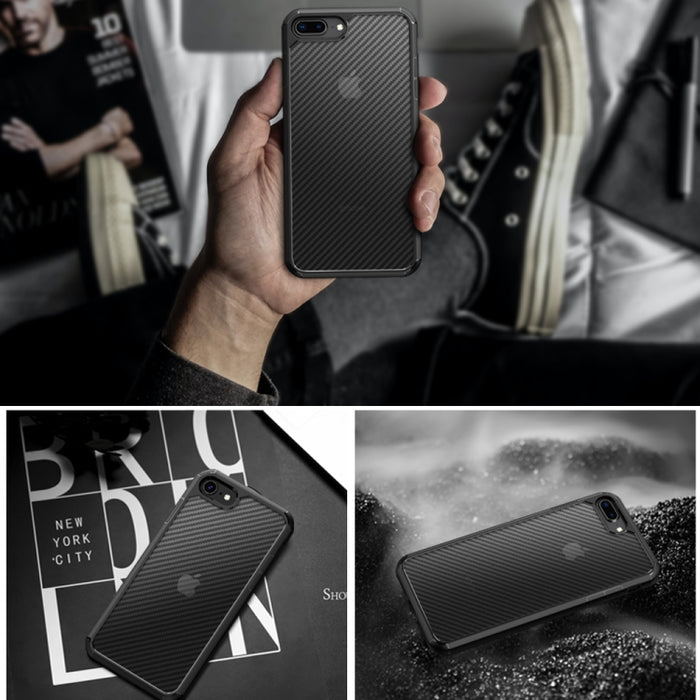 iPAKY Serie Pioneer Funda de TPU + PC con textura de fibra de carbono a prueba de golpes