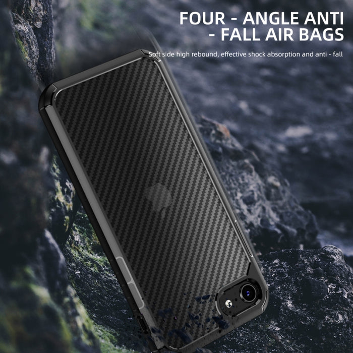 iPAKY Serie Pioneer Funda de TPU + PC con textura de fibra de carbono a prueba de golpes