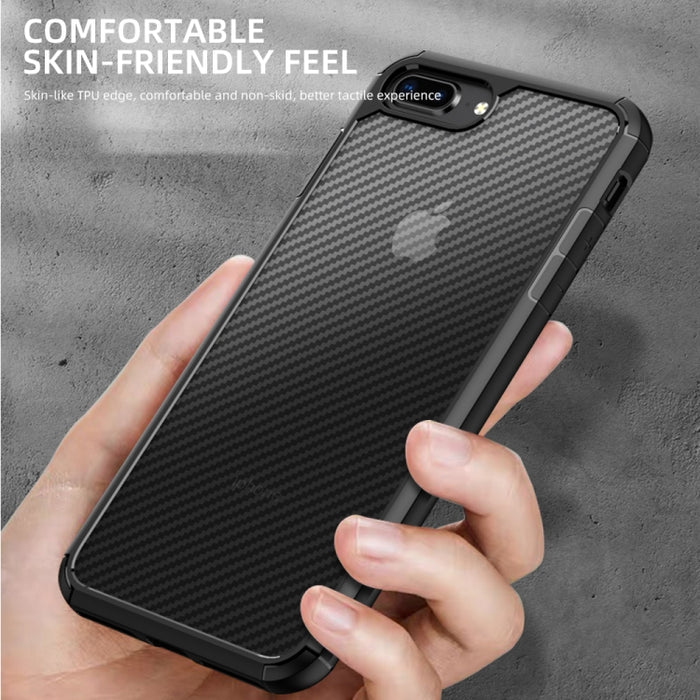 iPAKY Serie Pioneer Funda de TPU + PC con textura de fibra de carbono a prueba de golpes