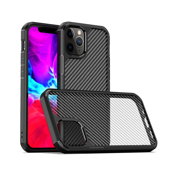 iPAKY Serie Pioneer Funda de TPU + PC con textura de fibra de carbono a prueba de golpes
