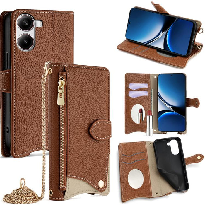 Funda para teléfono de piel de lichi con forma de cola de pez y cadena cruzada, For Redmi K90, For Redmi K90 Pro Max, For Redmi 15C 5G / 4G EU 173mm / Poco C85 5G, For Redmi 15C 5G / 4G Global 171mm / Poco C85 4G, For Redmi K80 Ultra                   ...