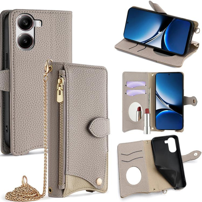 Funda para teléfono de piel de lichi con forma de cola de pez y cadena cruzada, For Redmi K90, For Redmi K90 Pro Max, For Redmi 15C 5G / 4G EU 173mm / Poco C85 5G, For Redmi 15C 5G / 4G Global 171mm / Poco C85 4G, For Redmi K80 Ultra                   ...