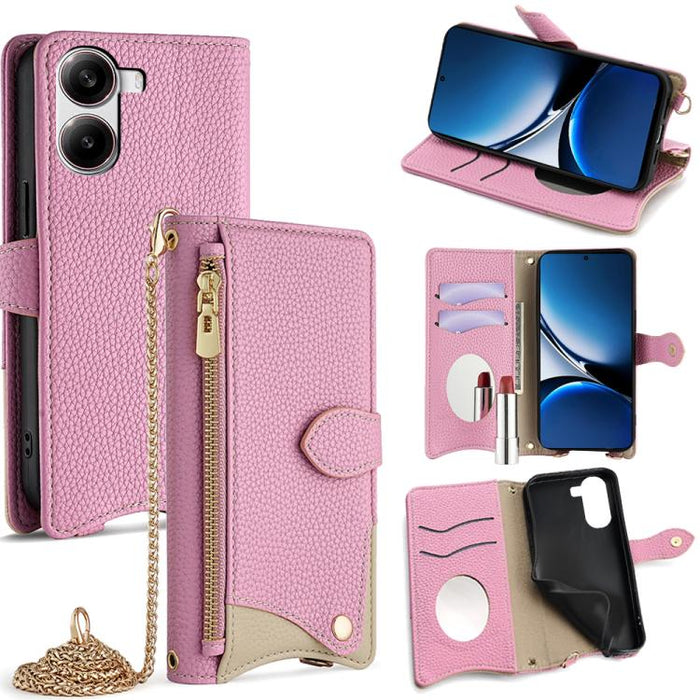 Funda para teléfono de piel de lichi con forma de cola de pez y cadena cruzada, For Redmi K90, For Redmi K90 Pro Max, For Redmi 15C 5G / 4G EU 173mm / Poco C85 5G, For Redmi 15C 5G / 4G Global 171mm / Poco C85 4G, For Redmi K80 Ultra                   ...