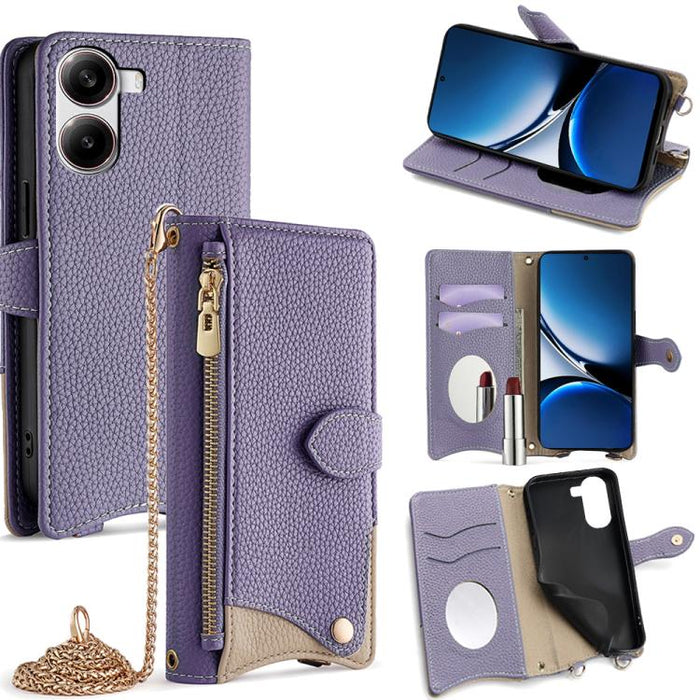 Funda para teléfono de piel de lichi con forma de cola de pez y cadena cruzada, For Redmi K90, For Redmi K90 Pro Max, For Redmi 15C 5G / 4G EU 173mm / Poco C85 5G, For Redmi 15C 5G / 4G Global 171mm / Poco C85 4G, For Redmi K80 Ultra                   ...