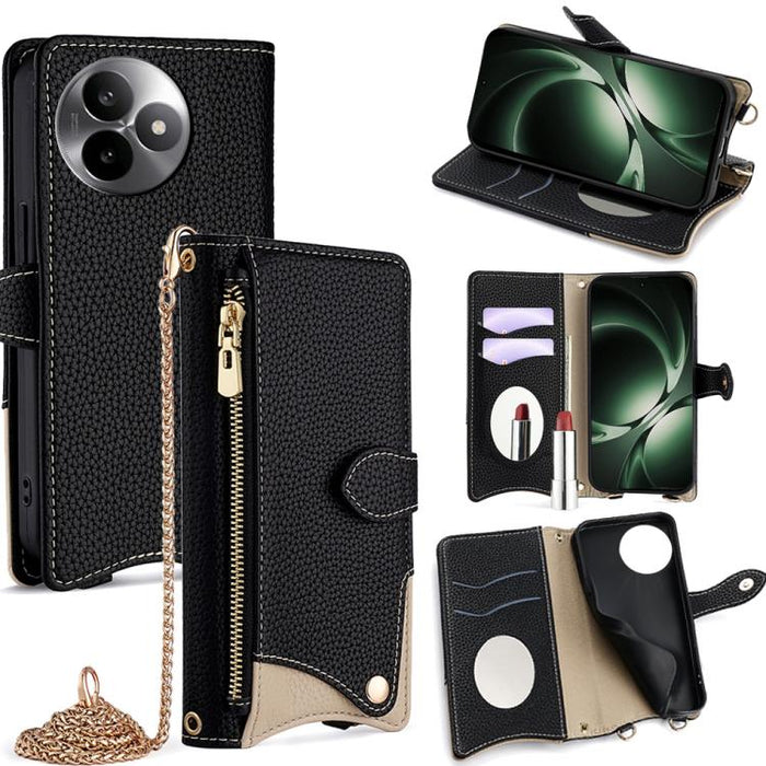 Funda para teléfono de piel de lichi con forma de cola de pez y cadena cruzada, For Redmi K90, For Redmi K90 Pro Max, For Redmi 15C 5G / 4G EU 173mm / Poco C85 5G, For Redmi 15C 5G / 4G Global 171mm / Poco C85 4G, For Redmi K80 Ultra                   ...