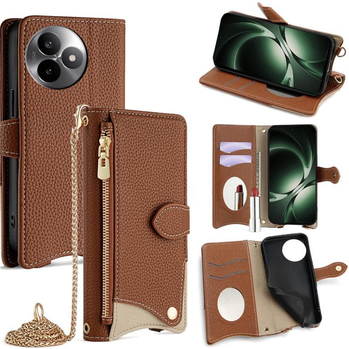 Funda para teléfono de piel de lichi con forma de cola de pez y cadena cruzada, For Redmi K90, For Redmi K90 Pro Max, For Redmi 15C 5G / 4G EU 173mm / Poco C85 5G, For Redmi 15C 5G / 4G Global 171mm / Poco C85 4G, For Redmi K80 Ultra                   ...