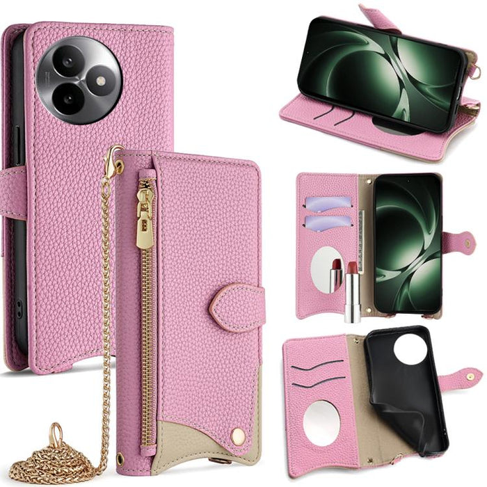 Funda para teléfono de piel de lichi con forma de cola de pez y cadena cruzada, For Redmi K90, For Redmi K90 Pro Max, For Redmi 15C 5G / 4G EU 173mm / Poco C85 5G, For Redmi 15C 5G / 4G Global 171mm / Poco C85 4G, For Redmi K80 Ultra                   ...