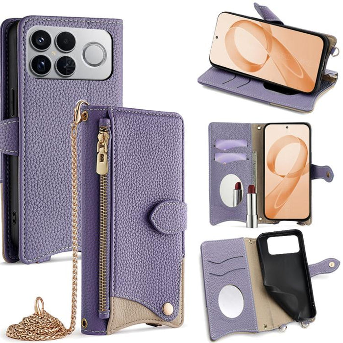 Funda para teléfono de piel de lichi con forma de cola de pez y cadena cruzada, For Redmi K90, For Redmi K90 Pro Max, For Redmi 15C 5G / 4G EU 173mm / Poco C85 5G, For Redmi 15C 5G / 4G Global 171mm / Poco C85 4G, For Redmi K80 Ultra                   ...