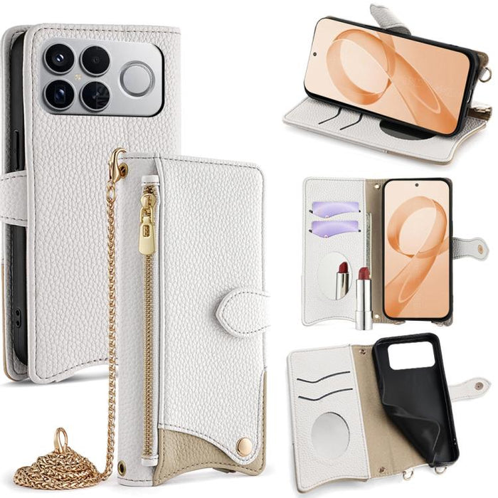 Funda para teléfono de piel de lichi con forma de cola de pez y cadena cruzada, For Redmi K90, For Redmi K90 Pro Max, For Redmi 15C 5G / 4G EU 173mm / Poco C85 5G, For Redmi 15C 5G / 4G Global 171mm / Poco C85 4G, For Redmi K80 Ultra                   ...